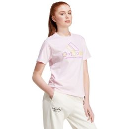 Moteriški medvilniniai marškinėliai adidas Xpress Logo, rožiniai