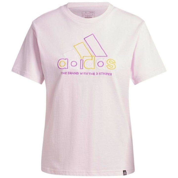Moteriški medvilniniai marškinėliai adidas Xpress Logo, rožiniai