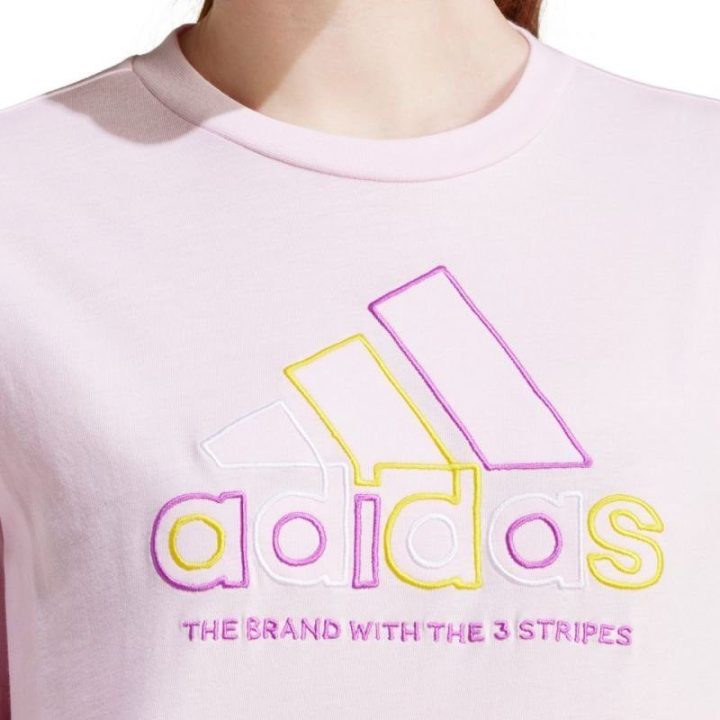 Moteriški medvilniniai marškinėliai adidas Xpress Logo, rožiniai