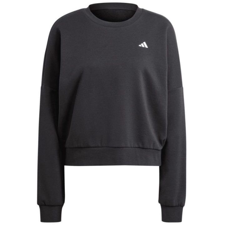 Moteriškas medvilninis džemperis adidas Essentials Small Logo, juodas