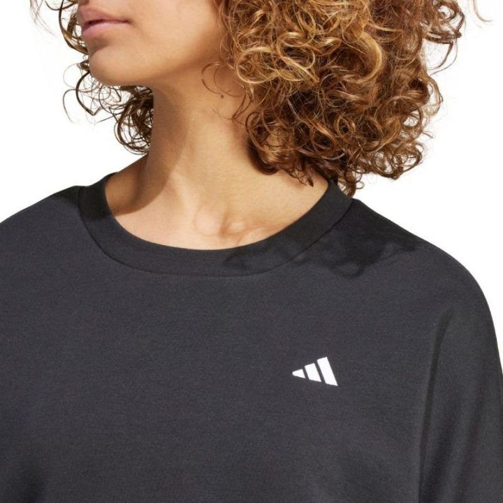 Moteriškas medvilninis džemperis adidas Essentials Small Logo, juodas