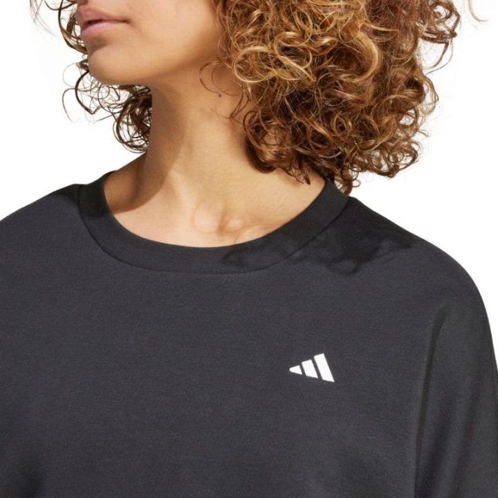 Moteriškas medvilninis džemperis adidas Essentials Small Logo, juodas