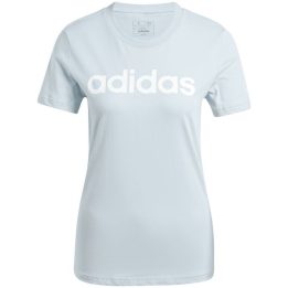 Moteriški marškinėliai adidas Loungewear Essentials, šviesiai mėlyni