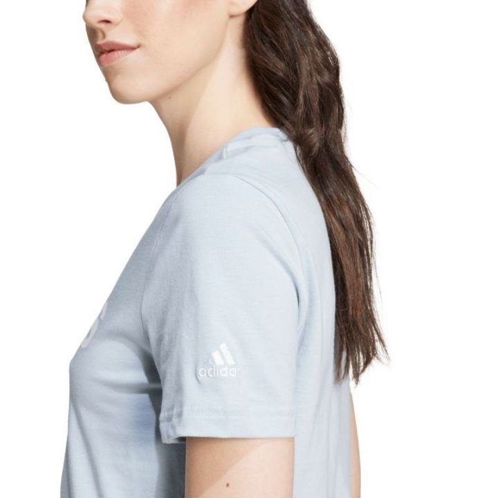 Moteriški marškinėliai adidas Loungewear Essentials, šviesiai mėlyni