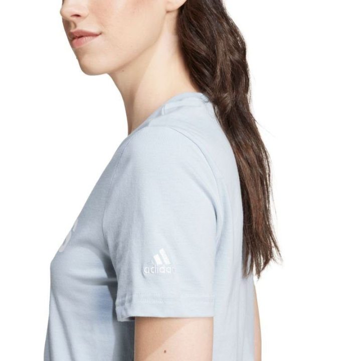 Moteriški marškinėliai adidas Loungewear Essentials, šviesiai mėlyni