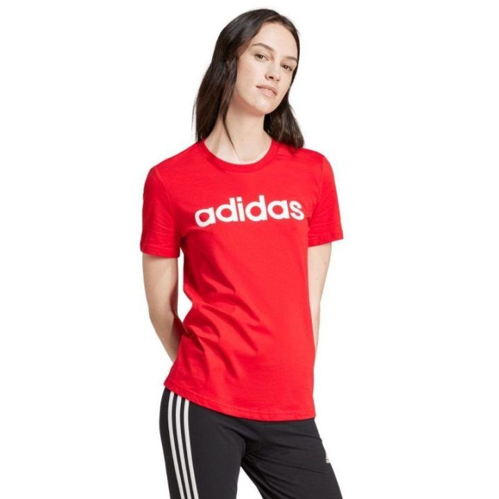 Moteriški marškinėliai adidas Loungewear Essentials, raudoni