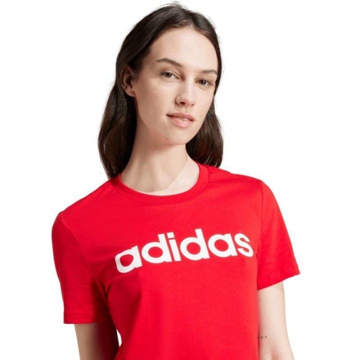 Moteriški marškinėliai adidas Loungewear Essentials, raudoni