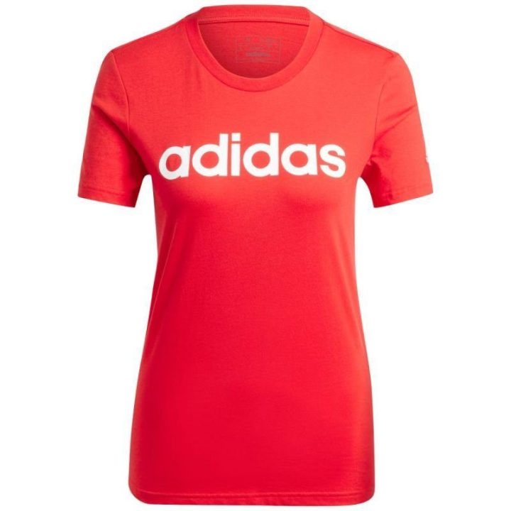 Moteriški marškinėliai adidas Loungewear Essentials, raudoni