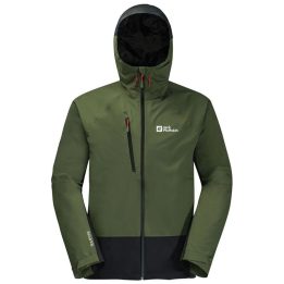 Vyriška striukė su gobtuvu Jack Wolfskin Eagle Peak 2L, žalia