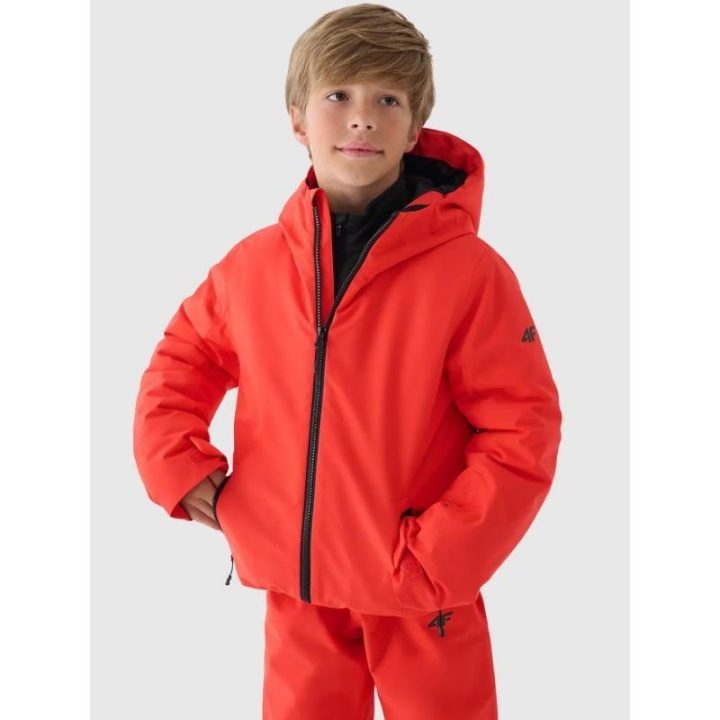 Slidinėjimo striukė berniukams 4F, raudona