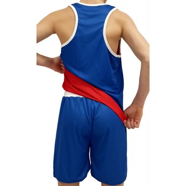 Dvipusis bokso aprangos komplektas BOXFIT, mėlynas ir raudonas
