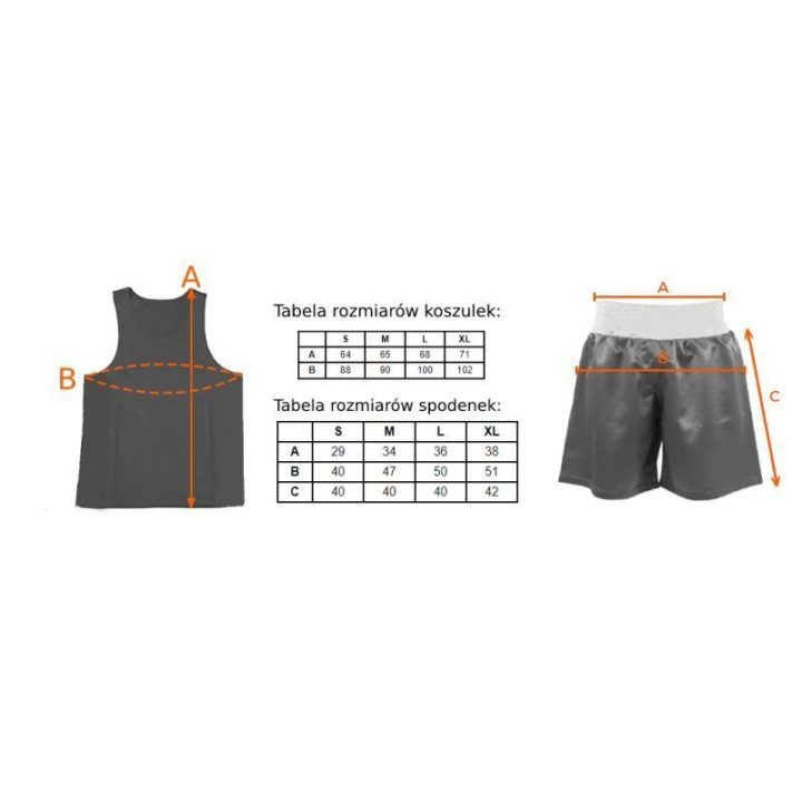 Dvipusis bokso aprangos komplektas BOXFIT, mėlynas ir raudonas