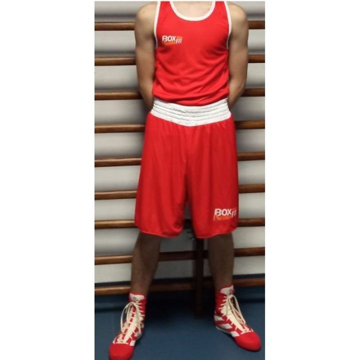 Dvipusis bokso aprangos komplektas BOXFIT, mėlynas ir raudonas