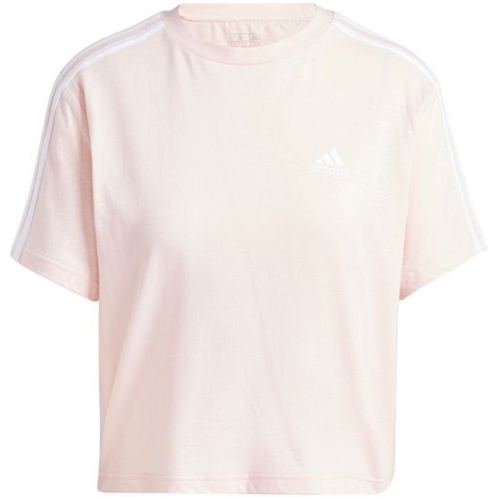 Moteriški trumpinti medvilniniai marškinėliai adidas, smėlio