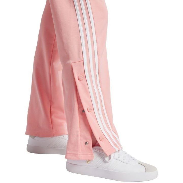 Moteriškos medvilninės sportinės kelnės adidas, šviesiai rožinės