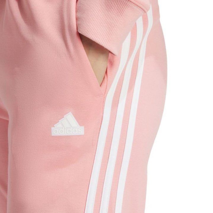 Moteriškos medvilninės sportinės kelnės adidas, šviesiai rožinės