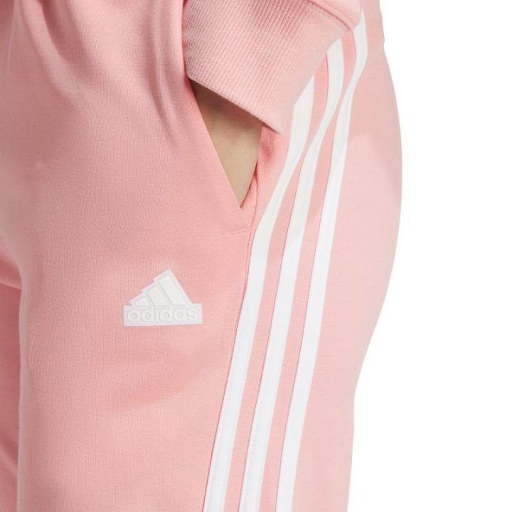 Moteriškos medvilninės sportinės kelnės adidas, šviesiai rožinės