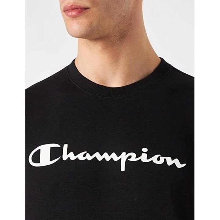 Vyriškas medvilninis džemperis su logotipu Champion, juodas