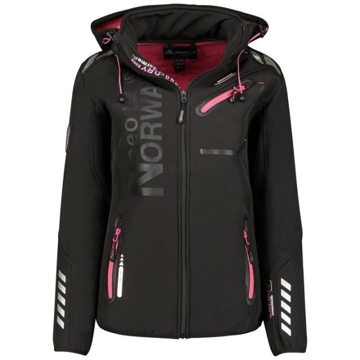 Moteriška softshell striukė Geographical Norway, juoda ir rožinė