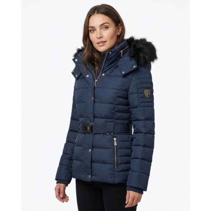 Moteriška pašiltinta parka Geographical Norway, tamsiai mėlyna