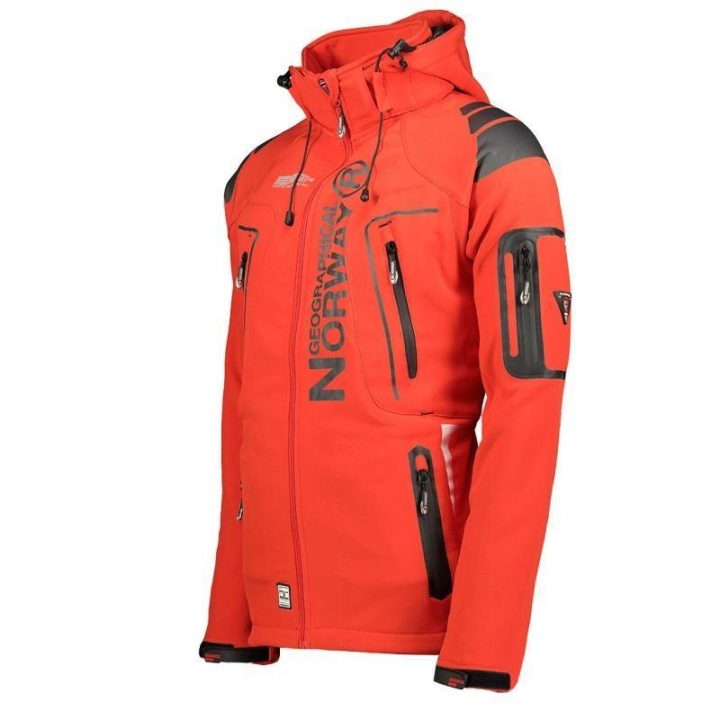 Vyriška softshell striukė su gobtuvu Geographical Norway, raudona