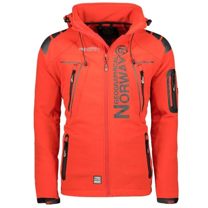 Vyriška softshell striukė su gobtuvu Geographical Norway, raudona