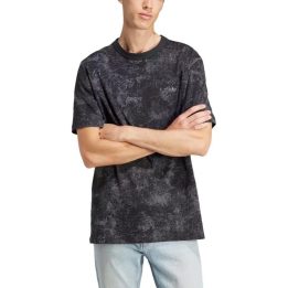 Vyriški marškinėliai adidas Adventure Allover Print, juodi
