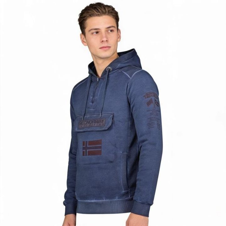 Vyriškas medvilninis džemperis Geographical Norway Gymclass EO, tamsiai mėlynas