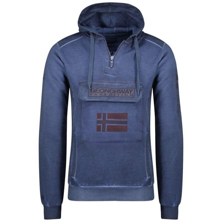 Vyriškas medvilninis džemperis Geographical Norway Gymclass EO, tamsiai mėlynas