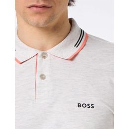 Vyriški medvilniniai polo marškinėliai BOSS Paul, pilki