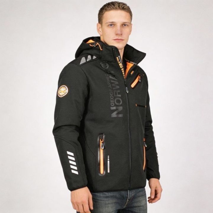 Vyriška softshell striukė Geographical Norway, juoda ir oranžinė