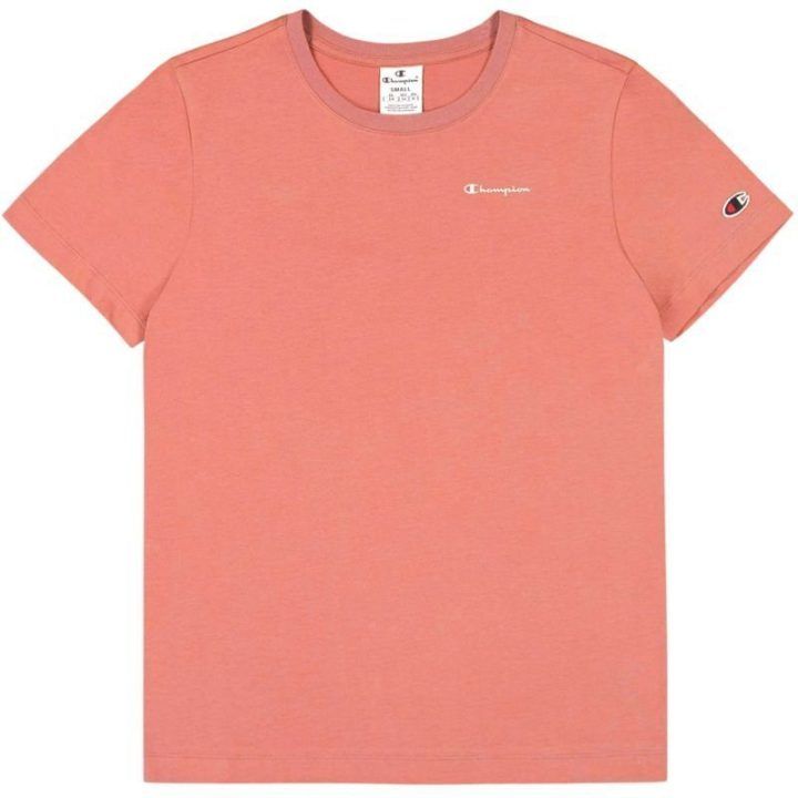 Moteriški medvilniniai marškinėliai Champion SS Tee, koraliniai