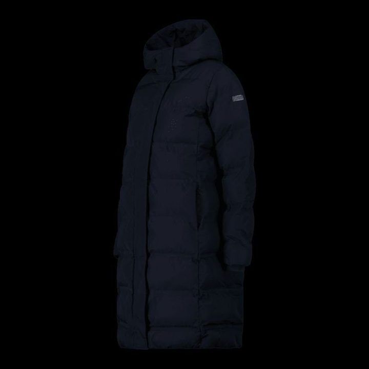 Moteriškas ilgas žieminis paltas su pašiltinimu CMP, juodas