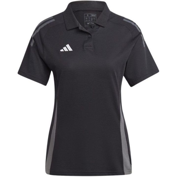 Moteriški polo marškinėliai adidas Tiro 24 Competition, juodi ir pilki