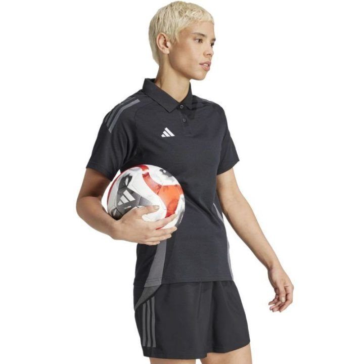 Moteriški polo marškinėliai adidas Tiro 24 Competition, juodi ir pilki