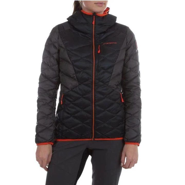 Moteriška pūkinė striukė La Sportiva Pinnacle, juoda ir raudona