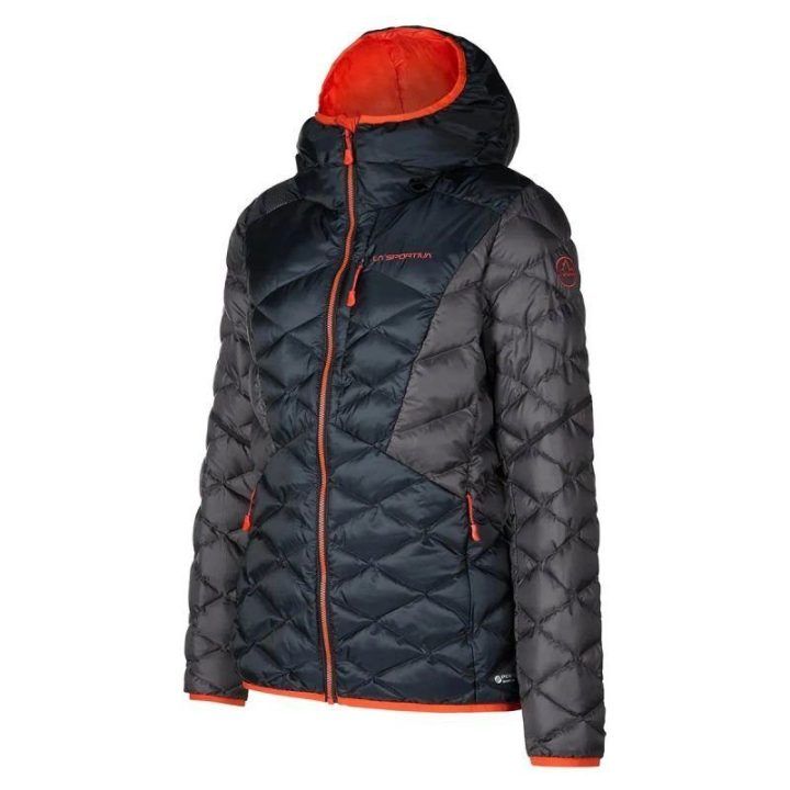Moteriška pūkinė striukė La Sportiva Pinnacle, juoda ir raudona