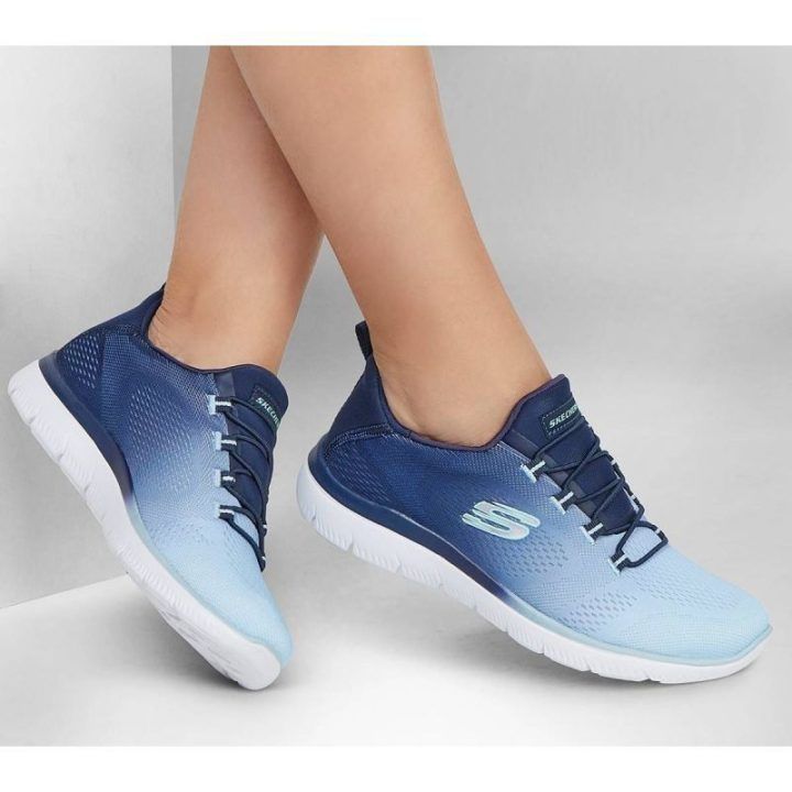 Moteriški sportbačiai Skechers Summer Bright Charmer, tamsiai mėlyni