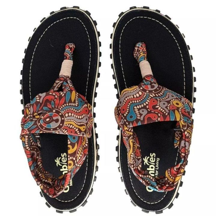 Moteriškos šlepetės per pirštą su susuktu dirželiu Gumbies Slingback