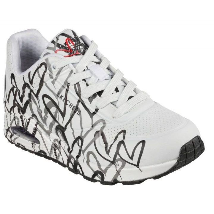 Moteriški sportbačiai Skechers X Jgoldcrown Uno-Spread The Love, balti