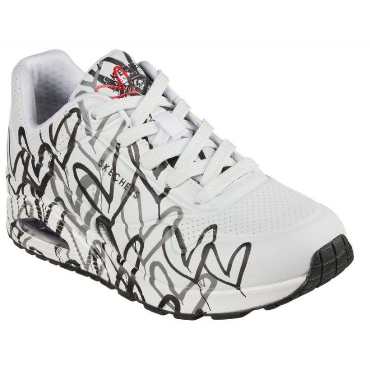 Moteriški sportbačiai Skechers X Jgoldcrown Uno-Spread The Love, balti