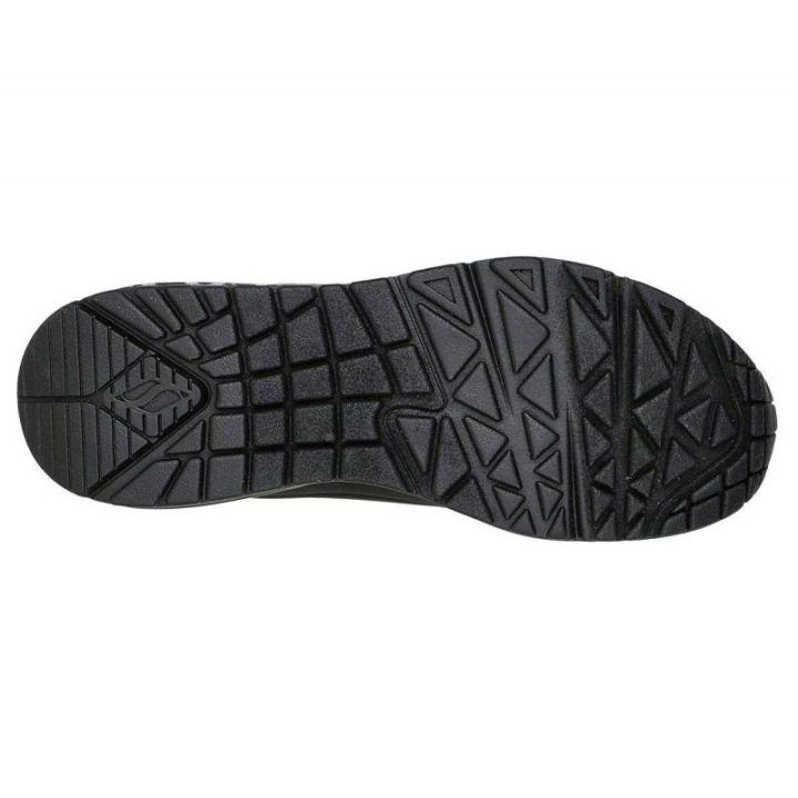 Moteriški sportbačiai su širdelių raštu Skechers Uno, juodi
