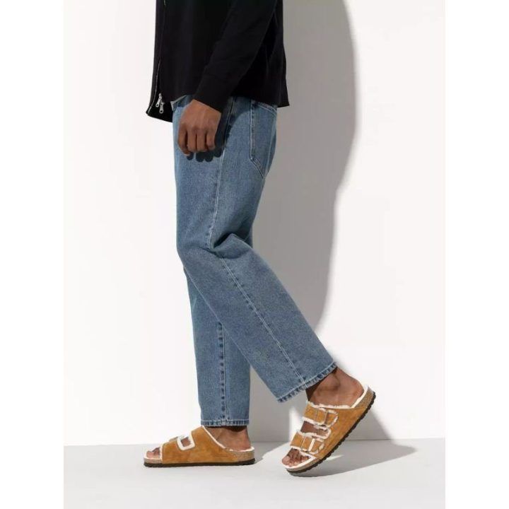 Moteriškos šlepetės Birkenstock Arizona Shearling Mink, rudos ir baltos