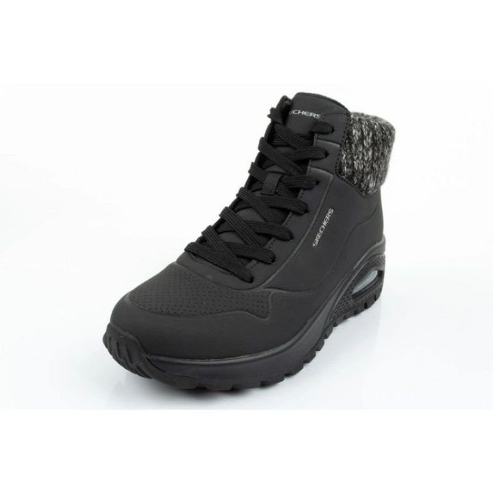 Moteriški pašiltinti sportbačiai Skechers Uno Rugged, juodi