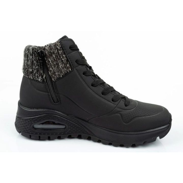 Moteriški pašiltinti sportbačiai Skechers Uno Rugged, juodi