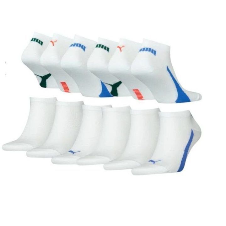 Medvilninės pėdutės Puma Lifestyle, 6 poros, baltos