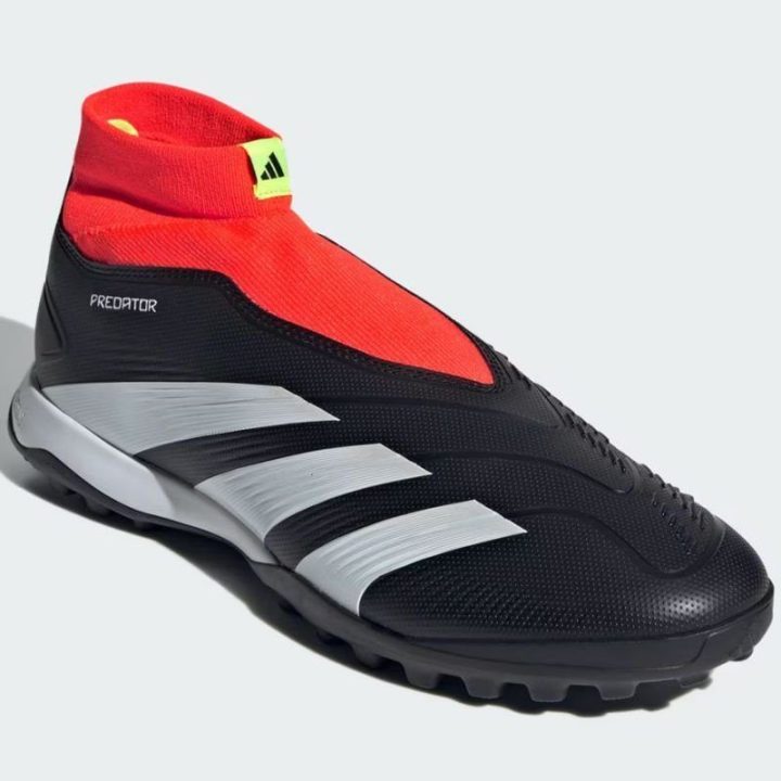 Vaikiški futbolo bateliai be raištelių adidas Predator League, juodi, raudoni ir balti