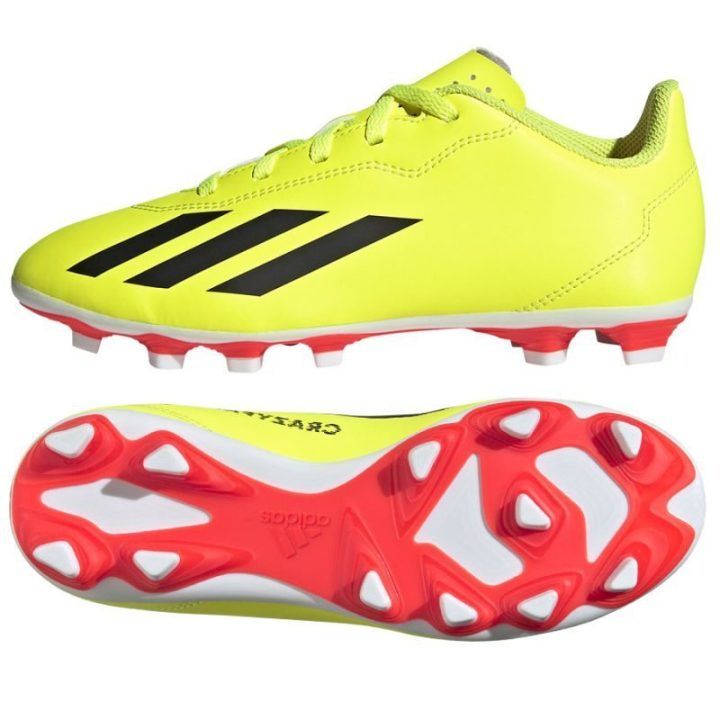 Vyriški futbolo bateliai adidas X Crazyfast Club FxG, geltoni, raudoni ir juodi