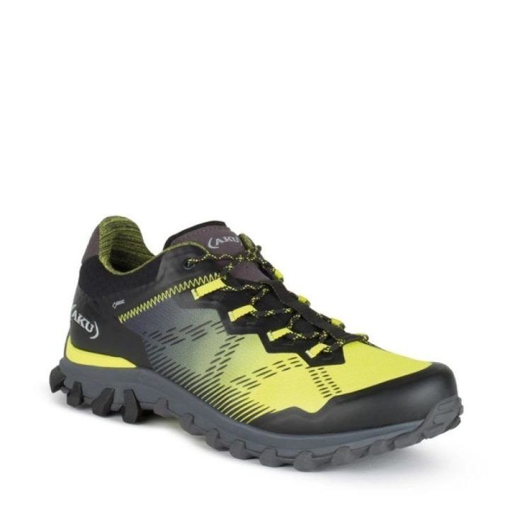 Vyriški žygio batai su GORE-TEX AKU Levia GTX, juodi ir geltoni