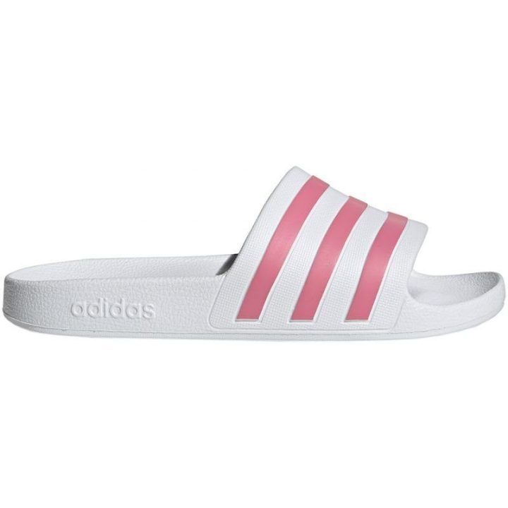 Moteriškos šlepetės adidas Adilette Aqua, baltos ir rožinės